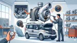 Схематичное изображение турбины Fiat Doblo для статьи о симптомах поломки и диагностике турбокомпрессора